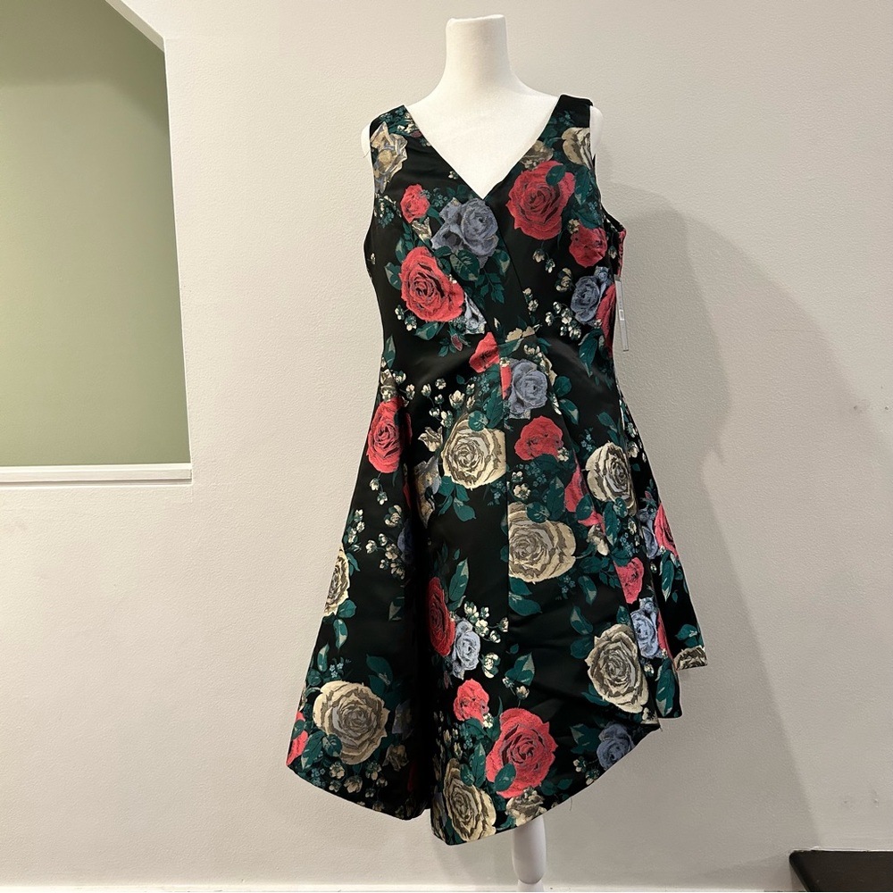 Tahari floral asymmetrical cocktail dress